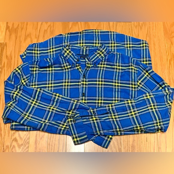 Men's XL Tall 100% Cotton LANDS' END Plaid Flannel Button Down Shirt - Picture 2 of 15